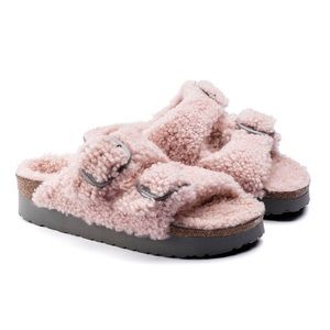 Birkenstock NWT Arizona Big Buckle Shearling Teddy Crystal Rose Size 8 (EU 39)